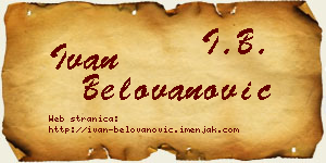 Ivan Belovanović vizit kartica